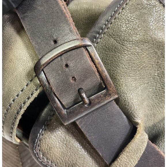 🐊 Chloe Leather Gladiator Heels | Wood Platform | Green Brown Strappy 38.5 - Picture 6 of 16